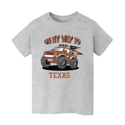 Texas Longhorns Vive La Fete Youth On My Way T-Shirt - Gray