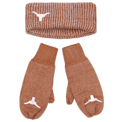 Texas Longhorns ZooZatz Lurex Headband & Mittens Bundle