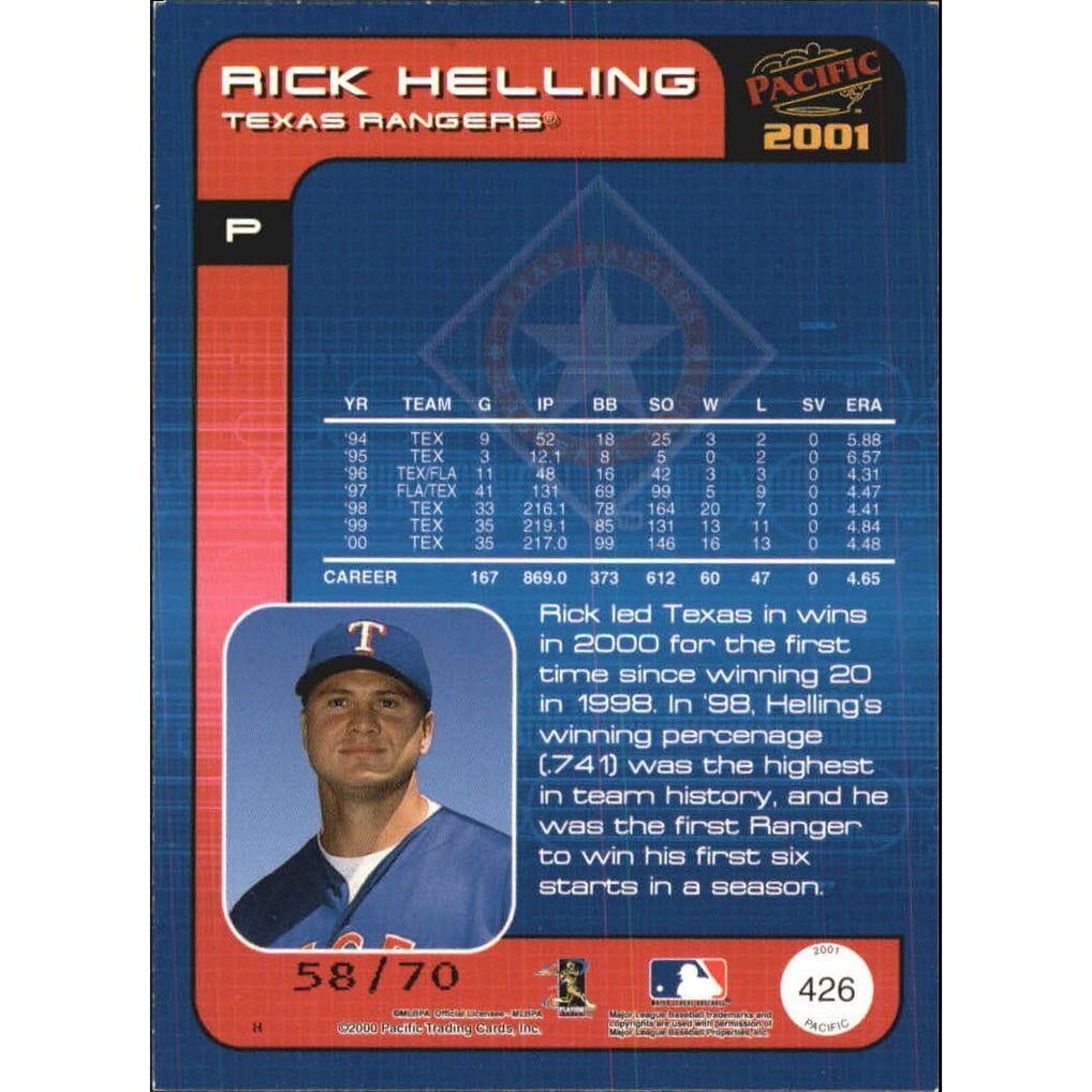 2001 Pacific Hobby LTD #426 Rick Helling