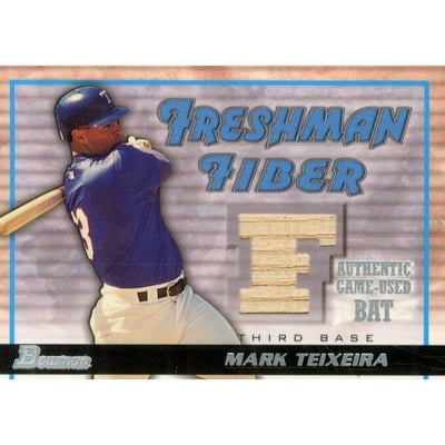 2002 Bowman Draft Freshman Fiber #MT Mark Teixeira Bat
