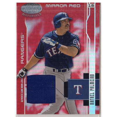 2003 Leaf Certified Materials Mirror Red Materials #186 Rafael Palmeiro Jsy/250