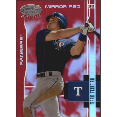 2003 Leaf Certified Materials Mirror Red #188 Mark Teixeira