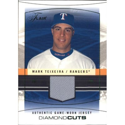 2004 Flair Diamond Cuts Game Used Green #MT Mark Teixeira