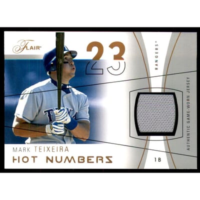 2004 Flair Hot Numbers Game Used Copper #MT Mark Teixeira