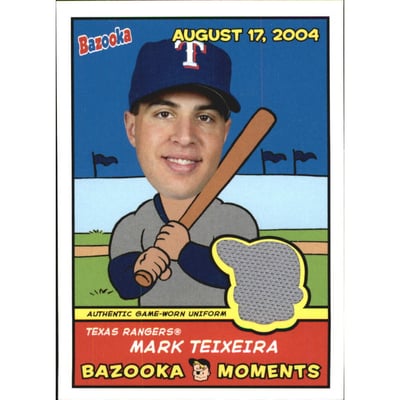 2005 Bazooka Moments Relics #MT Mark Teixeira Uni B