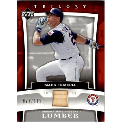 2005 Upper Deck Trilogy Generations Present Lumber Silver #MT Mark Teixeira