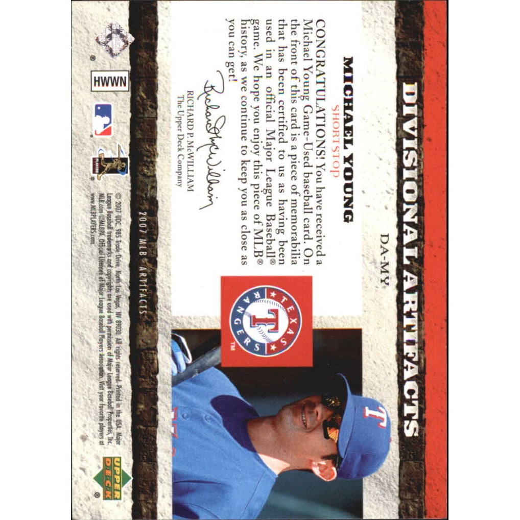 2007 Artifacts Divisional Artifacts #MY Michael Young