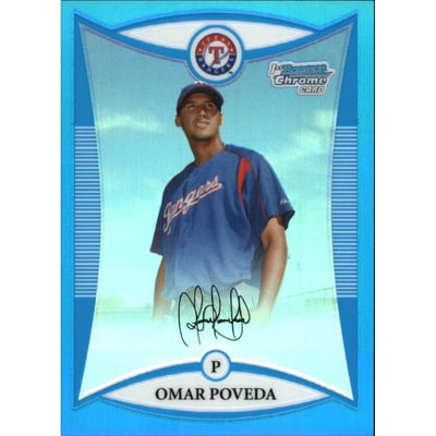 2008 Bowman Chrome Prospects Blue Refractors #BCP92 Omar Poveda