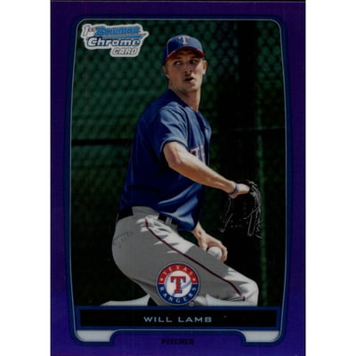 2012 Bowman Chrome Prospects Purple Refractors #BCP114 Will Lamb