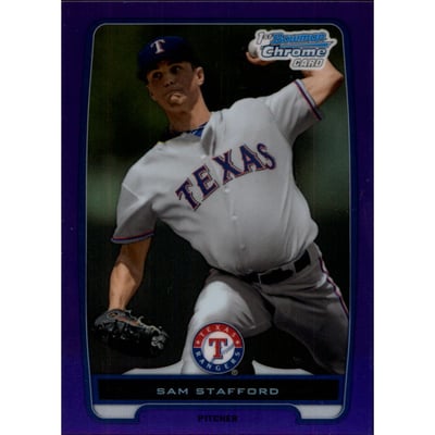 2012 Bowman Chrome Prospects Purple Refractors #BCP115 Sam Stafford