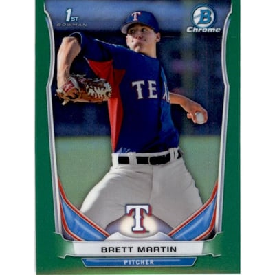 2014 Bowman Chrome Mini Factory Set Green Refractors #23 Brett Martin