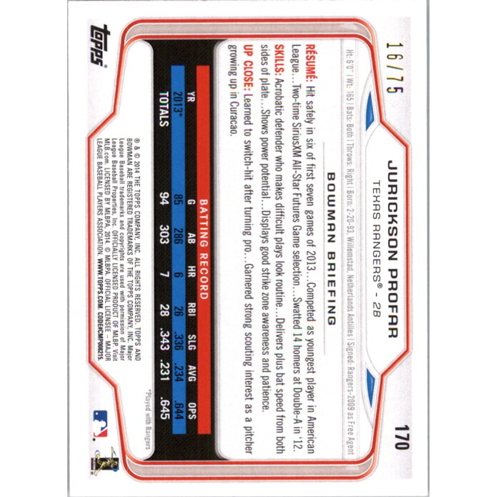 2014 Bowman Silver #170 Jurickson Profar