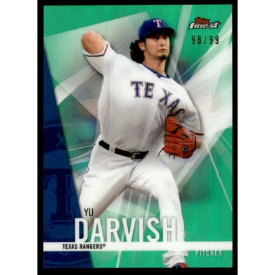 2017 Finest Green Refractors #72 Yu Darvish