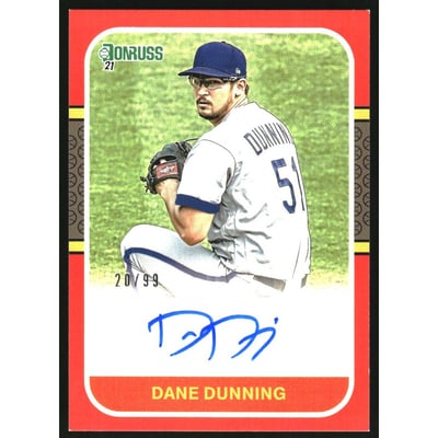 2021 Donruss Retro '87 Signatures Red #26 Dane Dunning/99