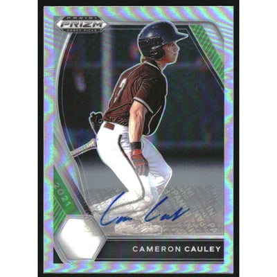 2021 Panini Prizm Draft Picks Base Autographs Prizms Silver #73 Cameron Cauley