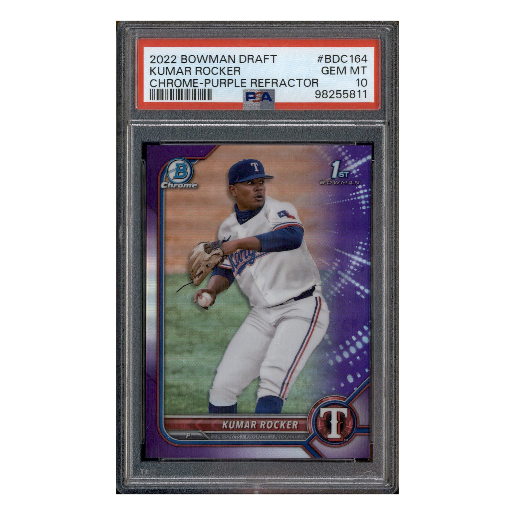 2022 Bowman Chrome Draft Purple Refractor #BDC164 Kumar Rocker RC /250 ...