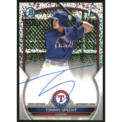 2023 Bowman Chrome Prospect Autographs Speckle Refractors #CPATS Tommy Specht