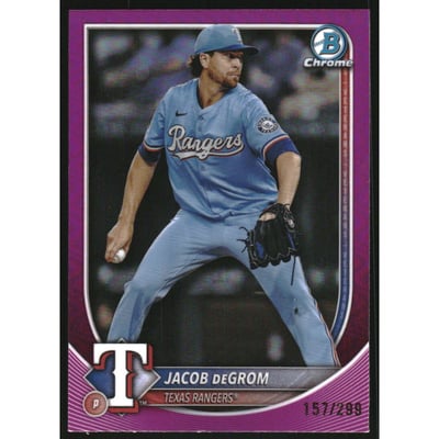 2025 Bowman Chrome Fuchsia Refractors #47 Jacob deGrom