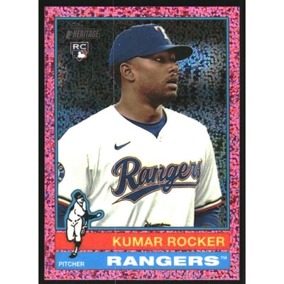 2025 Topps Heritage Chrome Pink Sparkle Refractors #179 Kumar Rocker