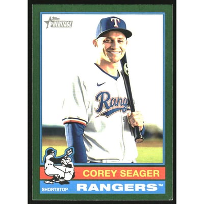 2025 Topps Heritage Green Border #412 Corey Seager