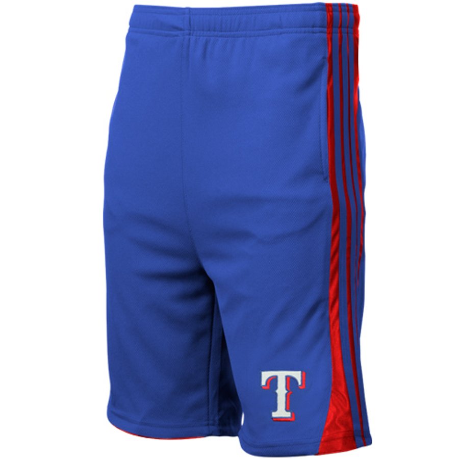 adidas Texas Rangers Youth 3-Stripe Mesh Shorts - Royal Blue