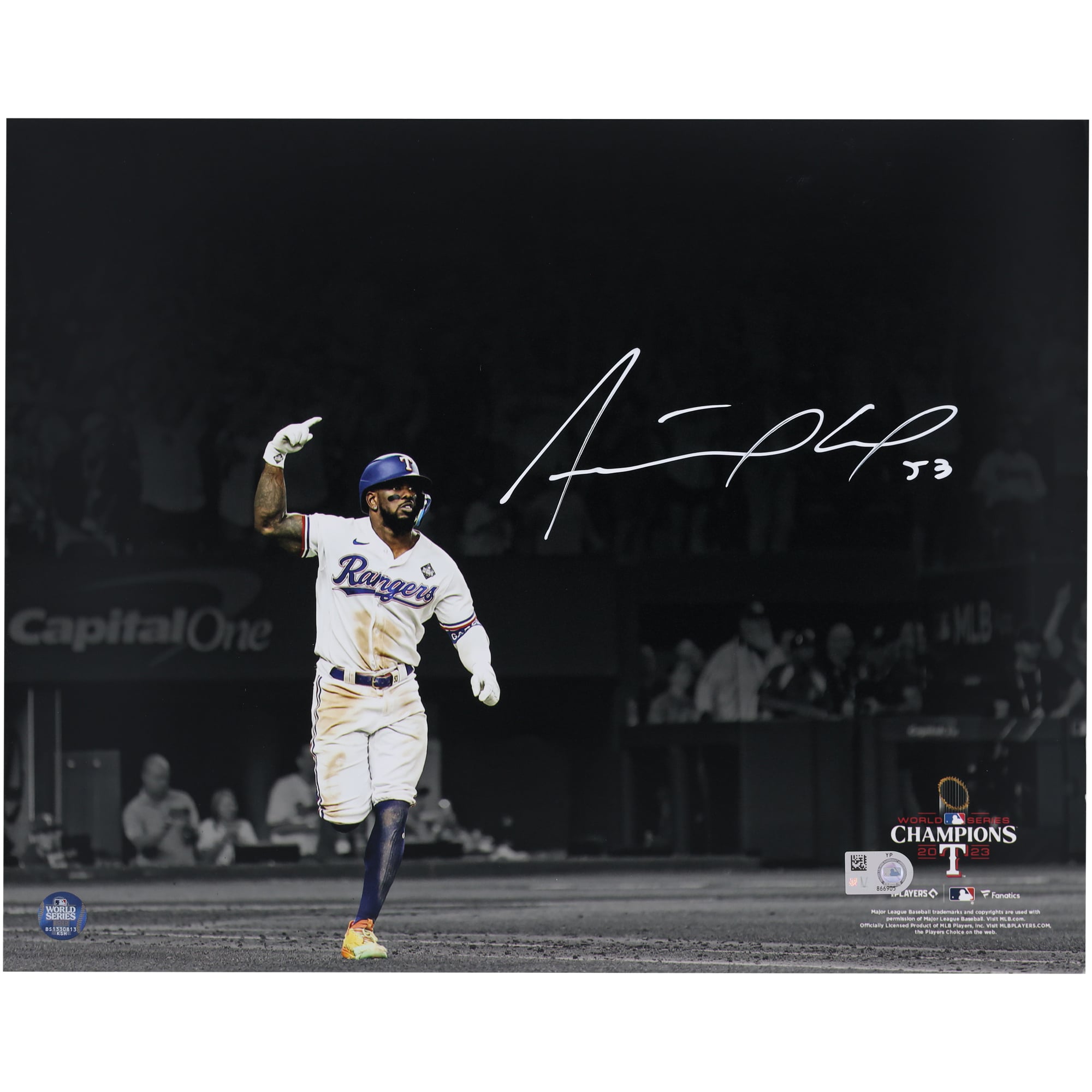 Adolis Garcia Texas Rangers Autographed Fanatics Authentic 2023 