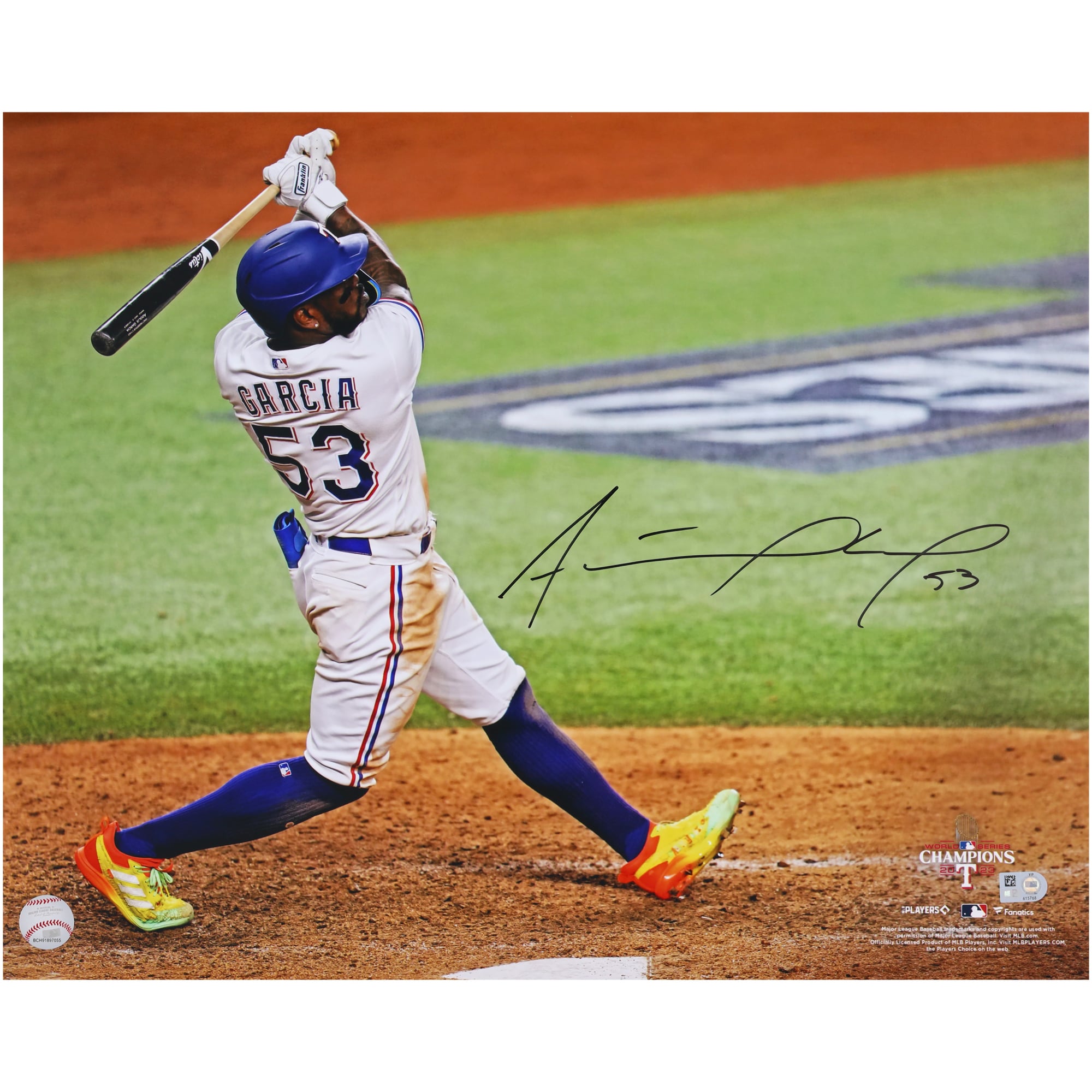 Adolis Garcia Texas Rangers Autographed Fanatics Authentic 2023 