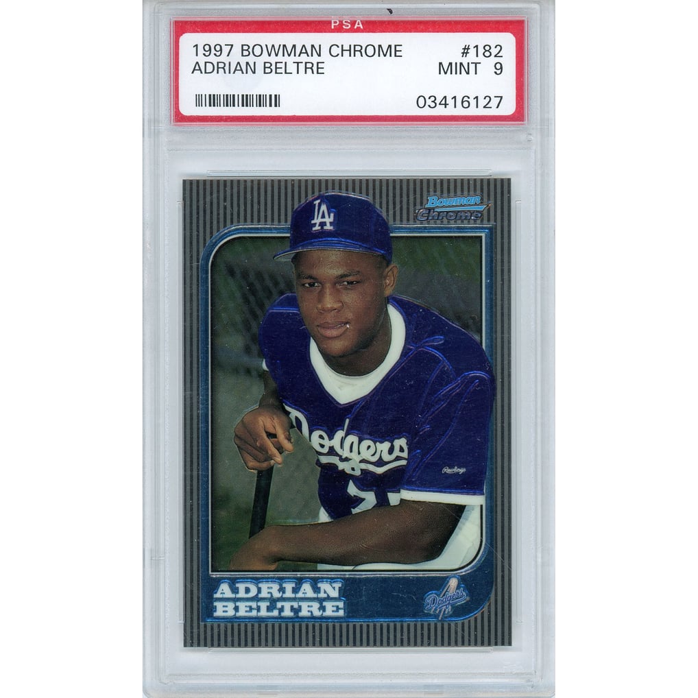 Texas Rangers 1997 Texas Rangers Adrian Beltre 1997 Bowman Chrome RC #182 PSA 9 Card -Topps