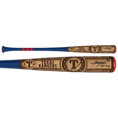 Adrian Beltre Texas Rangers Autographed Fanatics Authentic Pillbox Bat Company Mural Series Bat with "HOF 2024" Inscription - Limited Edition of 5