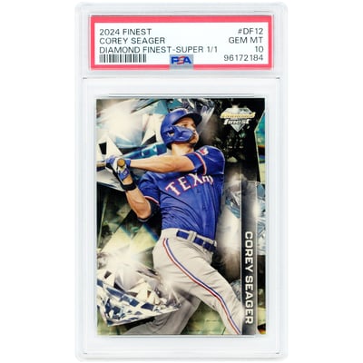 Corey Seager Texas Rangers 2024 Topps Finest Diamond Finest Superfractor #DF-12 #1/1 PSA Authenticated 10 Card