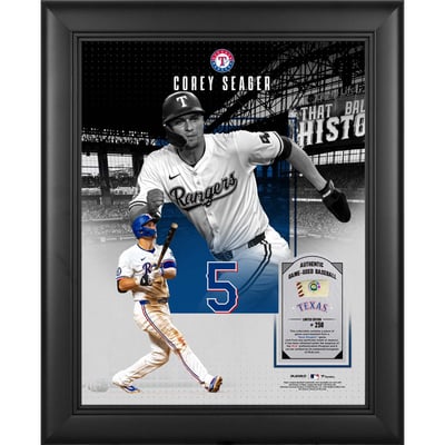 Corey Seager Texas Rangers Fanatics Authentic Framed 11" x 14" Showcase Collage with a Piece of Game-Used Ball - Limited Edition of 250