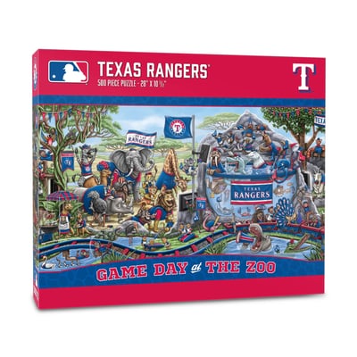 Texas Rangers Fanpoint 10.5" x 28" Game Day at the Zoo 500-Piece Puzzle