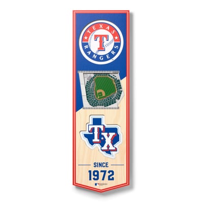 Texas Rangers Fanpoint 6'' x 19'' 3D StadiumView Banner