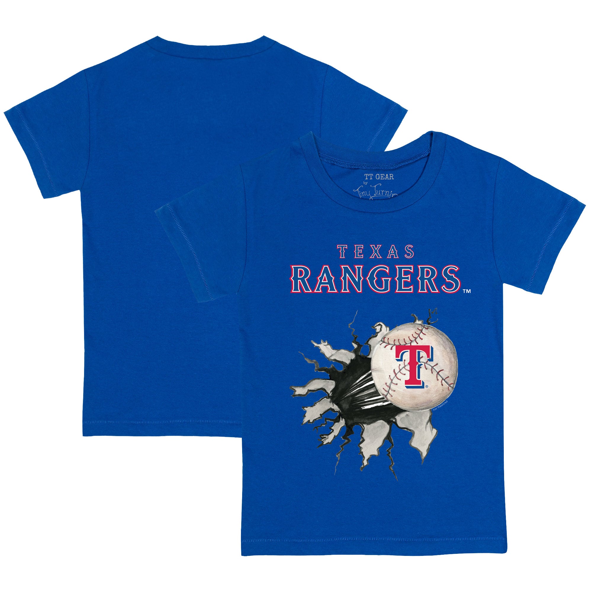 Infant Texas Rangers Tiny Turnip Royal Baseball Tear T-Shirt