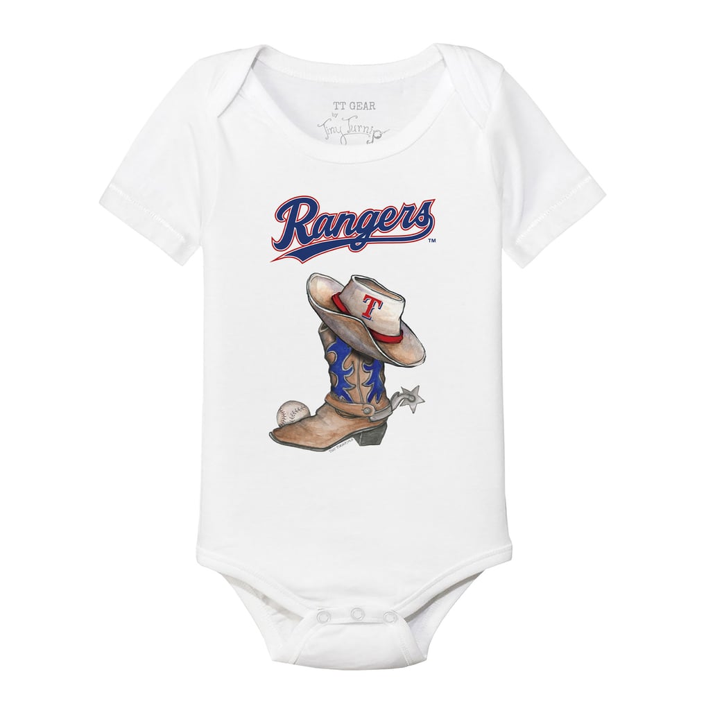 Texas Rangers Tiny Turnip Infant Cowboy Boot Bodysuit - White