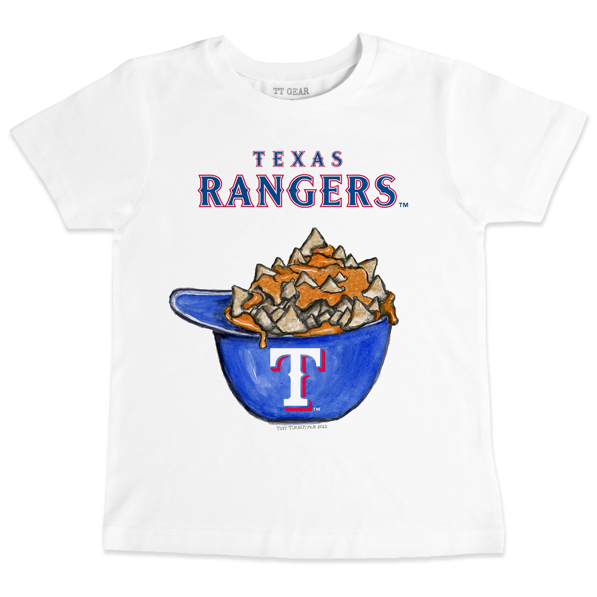 Infant Texas Rangers Tiny Turnip White Nacho Helmet T-Shirt