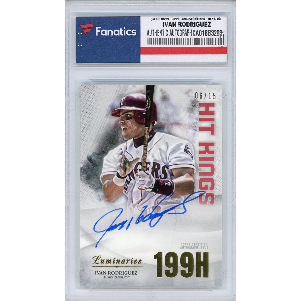 Autographed Texas Rangers Ivan Rodriguez 2019 Topps Luminaries #HK-IR ...