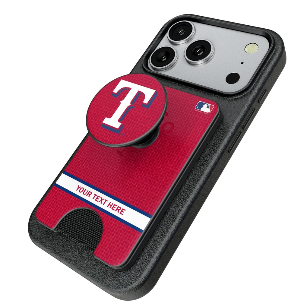 Texas Rangers Keyscaper Personalized Solid PopSockets Magnetic Wallet