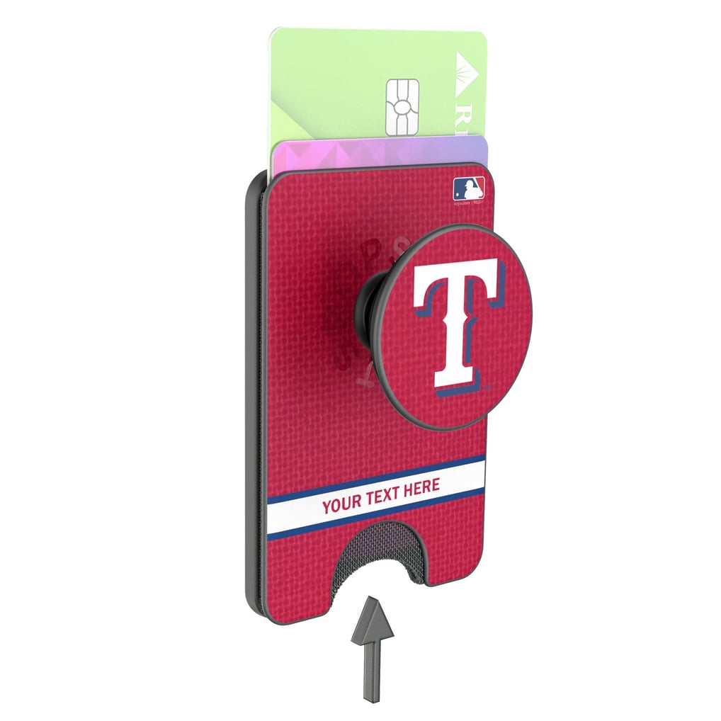 Texas Rangers Keyscaper Personalized Solid PopSockets Magnetic Wallet