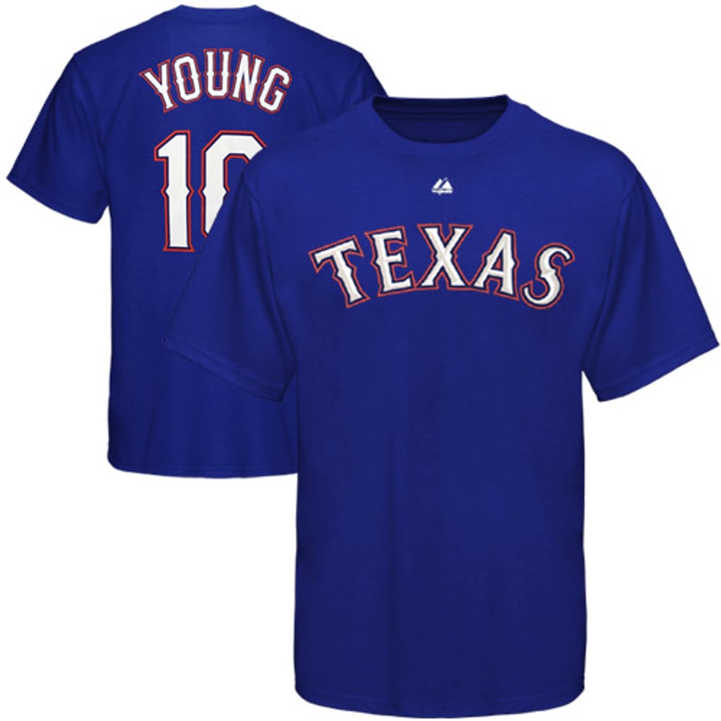 Majestic Michael Young Texas Rangers #10 Player T-Shirt - Royal Blue