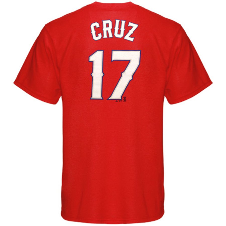 Majestic Nelson Cruz Texas Rangers #17 Player T-Shirt - Red