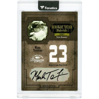 Mark Teixeira Texas Rangers Autographed 2005 Donruss Timeless Treasures Rookie Year Materials Game Used Jersey Relics #RYM-47 #14/23 Card