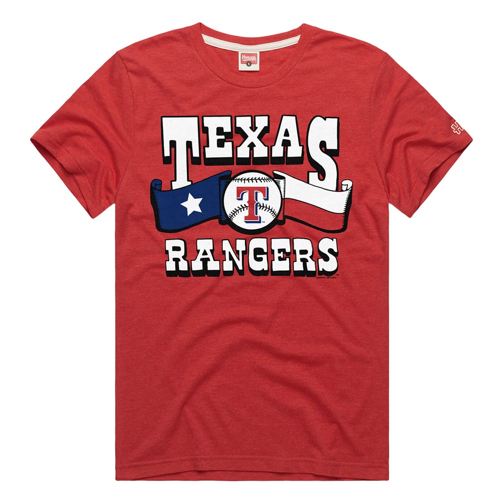 Men's Texas Rangers Homage Red Hyper Local Tri-Blend T-Shirt