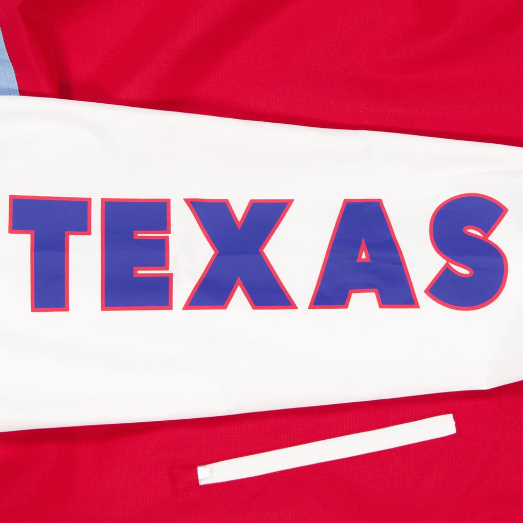Men's Texas Rangers New Era Red/Light Blue Color Block Full-Zip Hoodie ...
