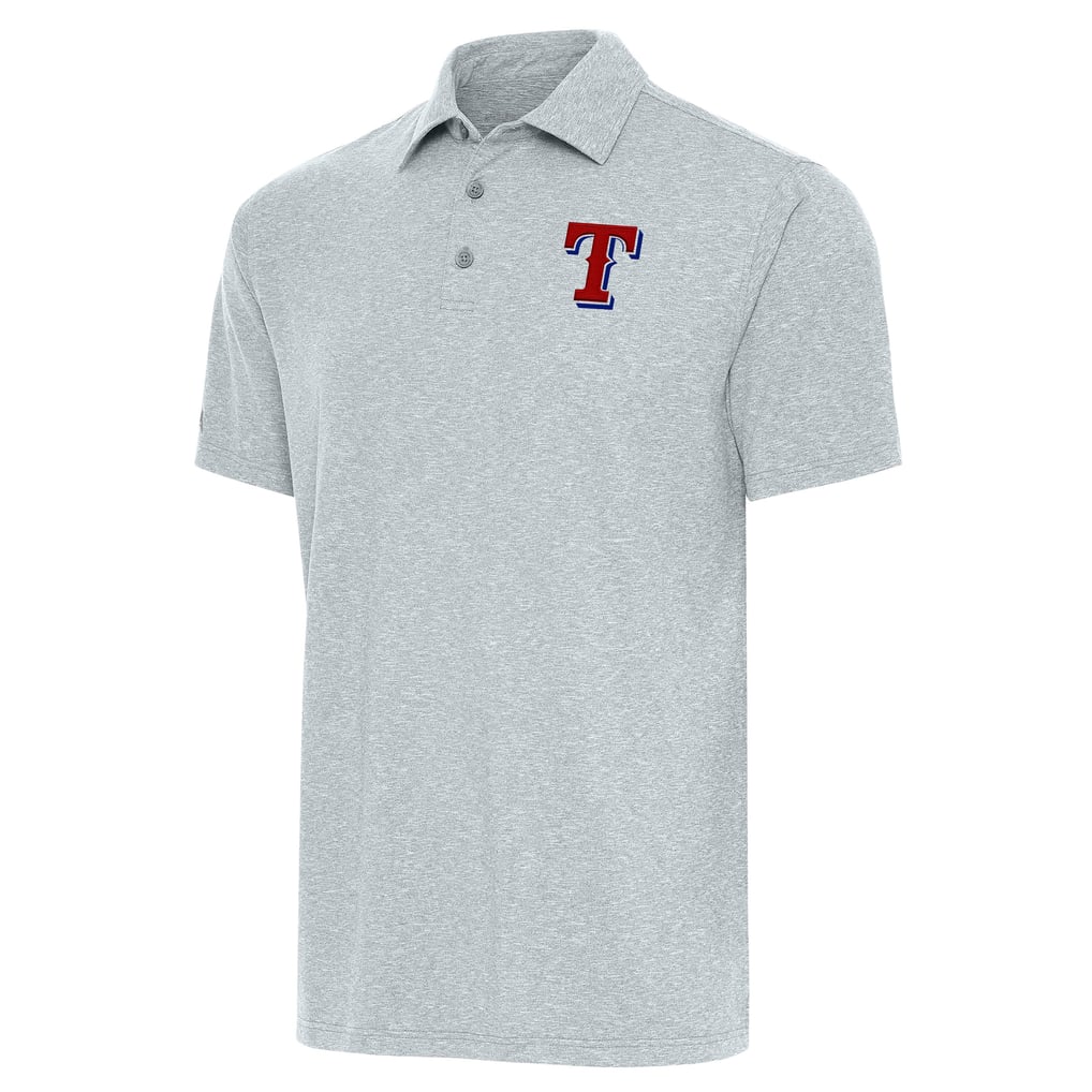  Texas Rangers Antigua Par Polo - Heather Gray