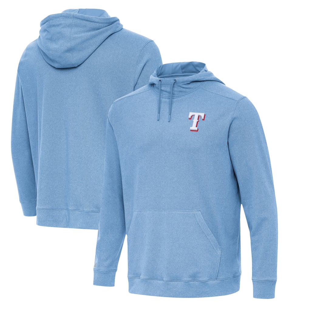  Texas Rangers Antigua Cloud Pullover Hoodie - Heather Powder Blue