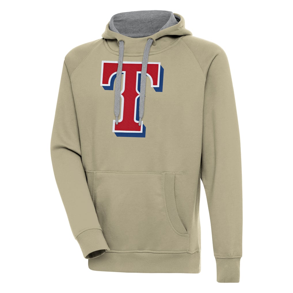  Texas Rangers Antigua Victory Pullover Hoodie - Khaki