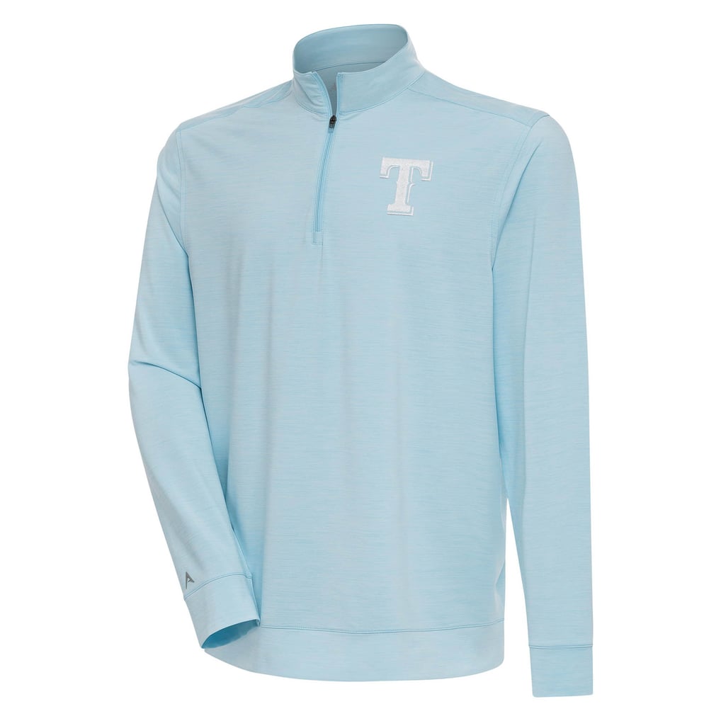  Texas Rangers Antigua Bright Quarter-Zip Pullover Top - Powder Blue