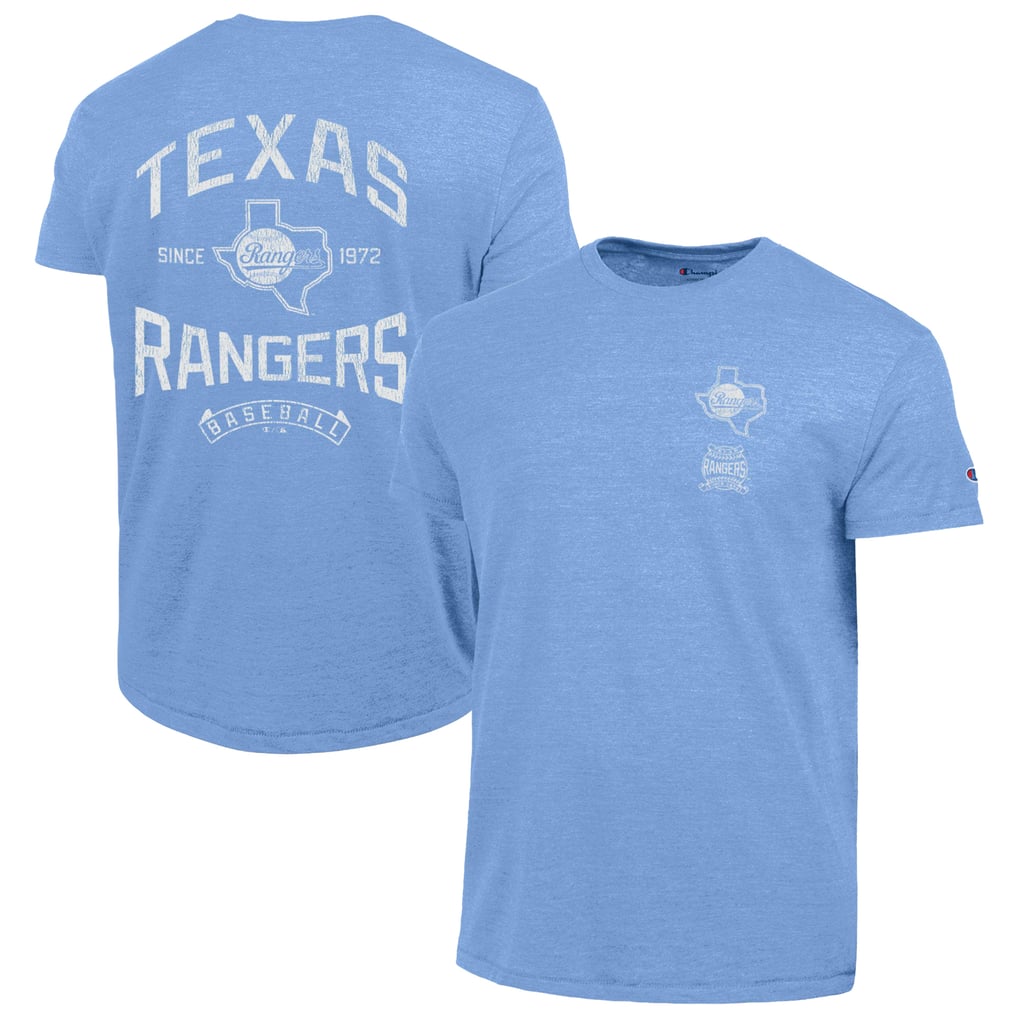 Men's Texas Rangers Champion Light Blue Vintage 3-Hit Tri-Blend T-Shirt