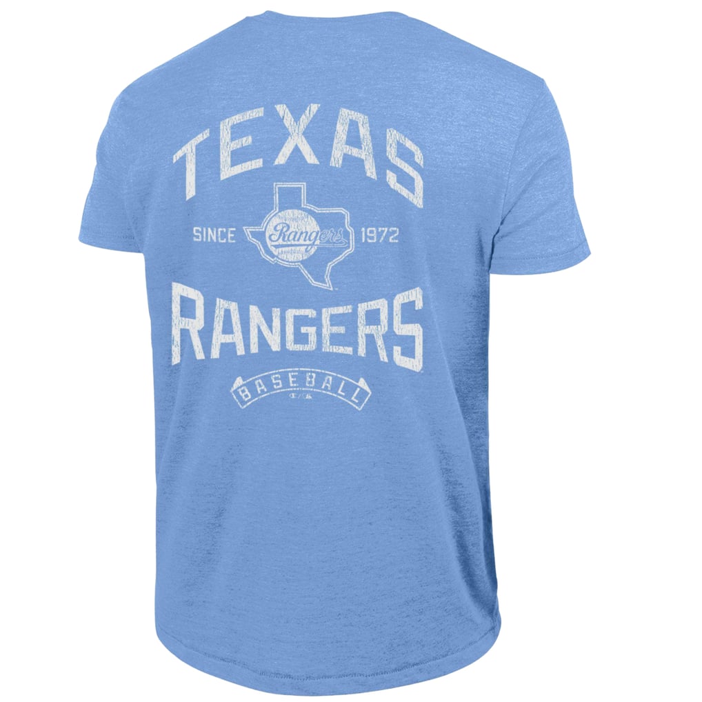 Texas Rangers Uni Blue Men's Texas Rangers Champion Light Blue Vintage 3-Hit Tri-Blend T-Shirt